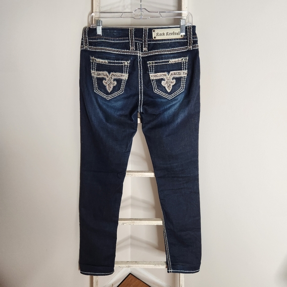 Rock Revival Jeans womens size 27 Easy Skinny Chile embellished - Picture 7 of 8